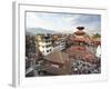 View over Durbar Square from Rooftop Cafe Showing Temples and Busy Streets, Kathmandu, Nepal, Asia-Lee Frost-Framed Photographic Print