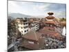 View over Durbar Square from Rooftop Cafe Showing Temples and Busy Streets, Kathmandu, Nepal, Asia-Lee Frost-Mounted Photographic Print