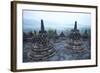 View over Early Morning Monsoon Mist Lying across Countryside-Annie Owen-Framed Photographic Print