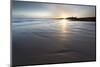 View over Embleton Beach at Sunrise Towards the Silhouetted Ruin of Dunstanburgh Castle-Lee Frost-Mounted Photographic Print