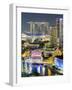 View over Entertainment District of Clarke Quay, Singapore River and City Skyline, Singapore-Gavin Hellier-Framed Photographic Print