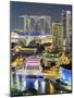 View over Entertainment District of Clarke Quay, Singapore River and City Skyline, Singapore-Gavin Hellier-Mounted Photographic Print