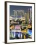 View over Entertainment District of Clarke Quay, Singapore River and City Skyline, Singapore-Gavin Hellier-Framed Photographic Print