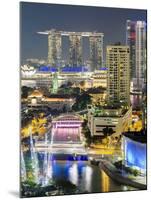 View over Entertainment District of Clarke Quay, Singapore River and City Skyline, Singapore-Gavin Hellier-Mounted Photographic Print