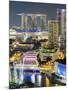 View over Entertainment District of Clarke Quay, Singapore River and City Skyline, Singapore-Gavin Hellier-Mounted Photographic Print