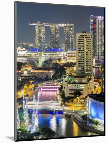 View over Entertainment District of Clarke Quay, Singapore River and City Skyline, Singapore-Gavin Hellier-Mounted Photographic Print