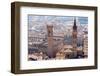 View over Florence from the Duomo, Tower of Bargello, Florence (Firenze), Tuscany, Italy, Europe-Nico Tondini-Framed Photographic Print