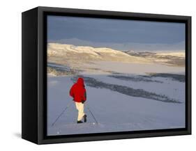 View Over Frozen Lake Furusjoen, Rondablikk, Norrway, Scandinavia-David Poole-Framed Stretched Canvas