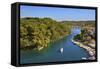 View over Gaios Harbour, Paxos, the Ionian Islands, Greek Islands, Greece, Europe-Neil Farrin-Framed Stretched Canvas