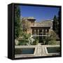 View over Gardens, Alhambra Palace, UNESCO World Heritage Site, Granada, Andalucia, Spain, Europe-Stuart Black-Framed Stretched Canvas