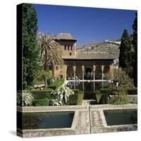 View over Gardens, Alhambra Palace, UNESCO World Heritage Site, Granada, Andalucia, Spain, Europe-Stuart Black-Stretched Canvas