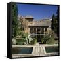 View over Gardens, Alhambra Palace, UNESCO World Heritage Site, Granada, Andalucia, Spain, Europe-Stuart Black-Framed Stretched Canvas