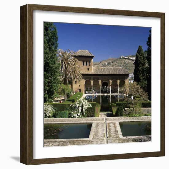 View over Gardens, Alhambra Palace, UNESCO World Heritage Site, Granada, Andalucia, Spain, Europe-Stuart Black-Framed Photographic Print