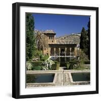 View over Gardens, Alhambra Palace, UNESCO World Heritage Site, Granada, Andalucia, Spain, Europe-Stuart Black-Framed Photographic Print