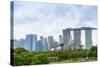 View over Gardens by Bay to Three Towers of Marina Bay Sands Hotel and City Skyline Beyond-Fraser Hall-Stretched Canvas