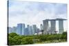 View over Gardens by Bay to Three Towers of Marina Bay Sands Hotel and City Skyline Beyond-Fraser Hall-Stretched Canvas