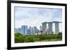 View over Gardens by Bay to Three Towers of Marina Bay Sands Hotel and City Skyline Beyond-Fraser Hall-Framed Photographic Print