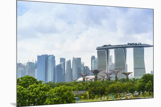 View over Gardens by Bay to Three Towers of Marina Bay Sands Hotel and City Skyline Beyond-Fraser Hall-Mounted Premium Photographic Print