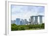 View over Gardens by Bay to Three Towers of Marina Bay Sands Hotel and City Skyline Beyond-Fraser Hall-Framed Photographic Print
