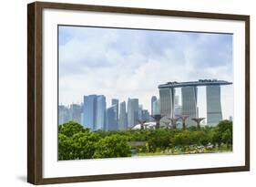 View over Gardens by Bay to Three Towers of Marina Bay Sands Hotel and City Skyline Beyond-Fraser Hall-Framed Photographic Print