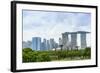 View over Gardens by Bay to Three Towers of Marina Bay Sands Hotel and City Skyline Beyond-Fraser Hall-Framed Photographic Print