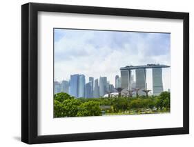 View over Gardens by Bay to Three Towers of Marina Bay Sands Hotel and City Skyline Beyond-Fraser Hall-Framed Photographic Print