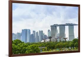 View over Gardens by Bay to Three Towers of Marina Bay Sands Hotel and City Skyline Beyond-Fraser Hall-Framed Photographic Print