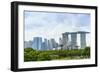 View over Gardens by Bay to Three Towers of Marina Bay Sands Hotel and City Skyline Beyond-Fraser Hall-Framed Photographic Print