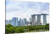 View over Gardens by Bay to Three Towers of Marina Bay Sands Hotel and City Skyline Beyond-Fraser Hall-Stretched Canvas