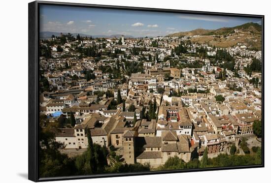 View over Granada from the Alcazaba, Alhambra Palace, Granada, Andalucia, Spain, Europe-Yadid Levy-Framed Photographic Print