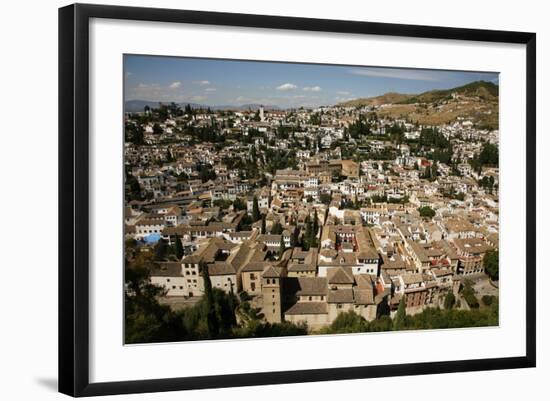 View over Granada from the Alcazaba, Alhambra Palace, Granada, Andalucia, Spain, Europe-Yadid Levy-Framed Photographic Print