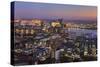 View over HafenCity and Elbphilharmonie at sunset, Hamburg, Hanseatic City, Germany, Europe-Markus Lange-Stretched Canvas