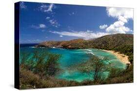 View over Hanauma Bay, a Popular Beach and Snorkeling Spot on Oahu, Hawaii, USA-Dirk Rueter-Stretched Canvas