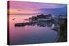 View over Harbour and Castle at Dawn, Tenby, Carmarthen Bay, Pembrokeshire, Wales, UK-Stuart Black-Stretched Canvas