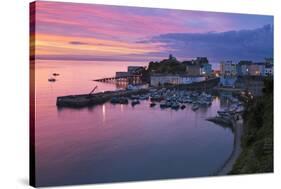 View over Harbour and Castle at Dawn, Tenby, Carmarthen Bay, Pembrokeshire, Wales, UK-Stuart Black-Stretched Canvas