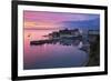 View over Harbour and Castle at Dawn, Tenby, Carmarthen Bay, Pembrokeshire, Wales, UK-Stuart Black-Framed Photographic Print