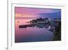 View over Harbour and Castle at Dawn, Tenby, Carmarthen Bay, Pembrokeshire, Wales, UK-Stuart Black-Framed Photographic Print