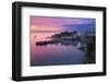 View over Harbour and Castle at Dawn, Tenby, Carmarthen Bay, Pembrokeshire, Wales, UK-Stuart Black-Framed Photographic Print