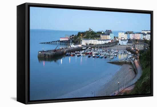 View over Harbour and Castle, Tenby, Carmarthen Bay, Pembrokeshire, Wales, United Kingdom, Europe-Stuart Black-Framed Stretched Canvas