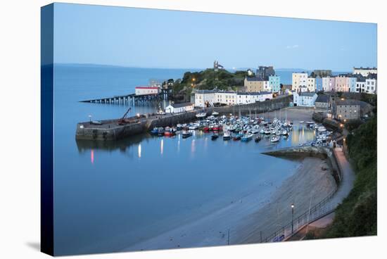 View over Harbour and Castle, Tenby, Carmarthen Bay, Pembrokeshire, Wales, United Kingdom, Europe-Stuart Black-Stretched Canvas