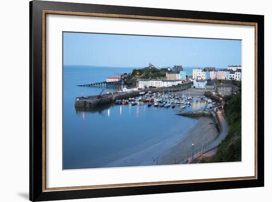 View over Harbour and Castle, Tenby, Carmarthen Bay, Pembrokeshire, Wales, United Kingdom, Europe-Stuart Black-Framed Photographic Print