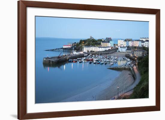 View over Harbour and Castle, Tenby, Carmarthen Bay, Pembrokeshire, Wales, United Kingdom, Europe-Stuart Black-Framed Photographic Print