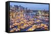 View over Harbour and Granville Island with City Skyline at Dusk, Vancouver, British Colombia-Peter Adams-Framed Stretched Canvas