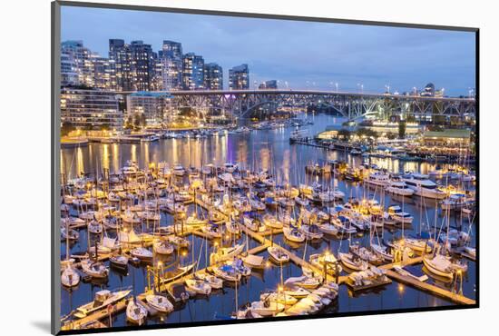 View over Harbour and Granville Island with City Skyline at Dusk, Vancouver, British Colombia-Peter Adams-Mounted Photographic Print