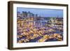 View over Harbour and Granville Island with City Skyline at Dusk, Vancouver, British Colombia-Peter Adams-Framed Photographic Print