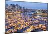 View over Harbour and Granville Island with City Skyline at Dusk, Vancouver, British Colombia-Peter Adams-Mounted Photographic Print