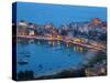 View over Harbour at Dusk, Castellammare Del Golfo, Sicily, Italy-Peter Adams-Stretched Canvas