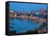 View over Harbour at Dusk, Castellammare Del Golfo, Sicily, Italy-Peter Adams-Framed Stretched Canvas