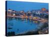 View over Harbour at Dusk, Castellammare Del Golfo, Sicily, Italy-Peter Adams-Stretched Canvas