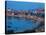 View over Harbour at Dusk, Castellammare Del Golfo, Sicily, Italy-Peter Adams-Stretched Canvas